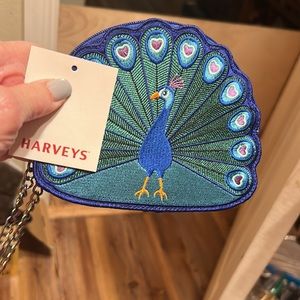 Harvey peacock coin purse with iridescent chain. So cute.